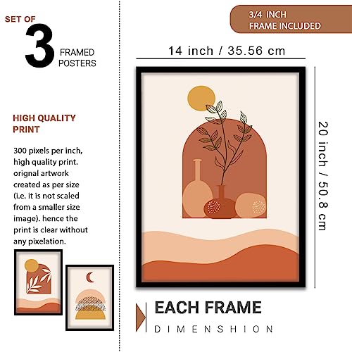 Image of NoWorries Modern art wall paintings /Wall hangings for home decor, Wall art framed poster art prints (Theme-minimal) multicolor Set of 3 frame (Art-13, 13x19inch)