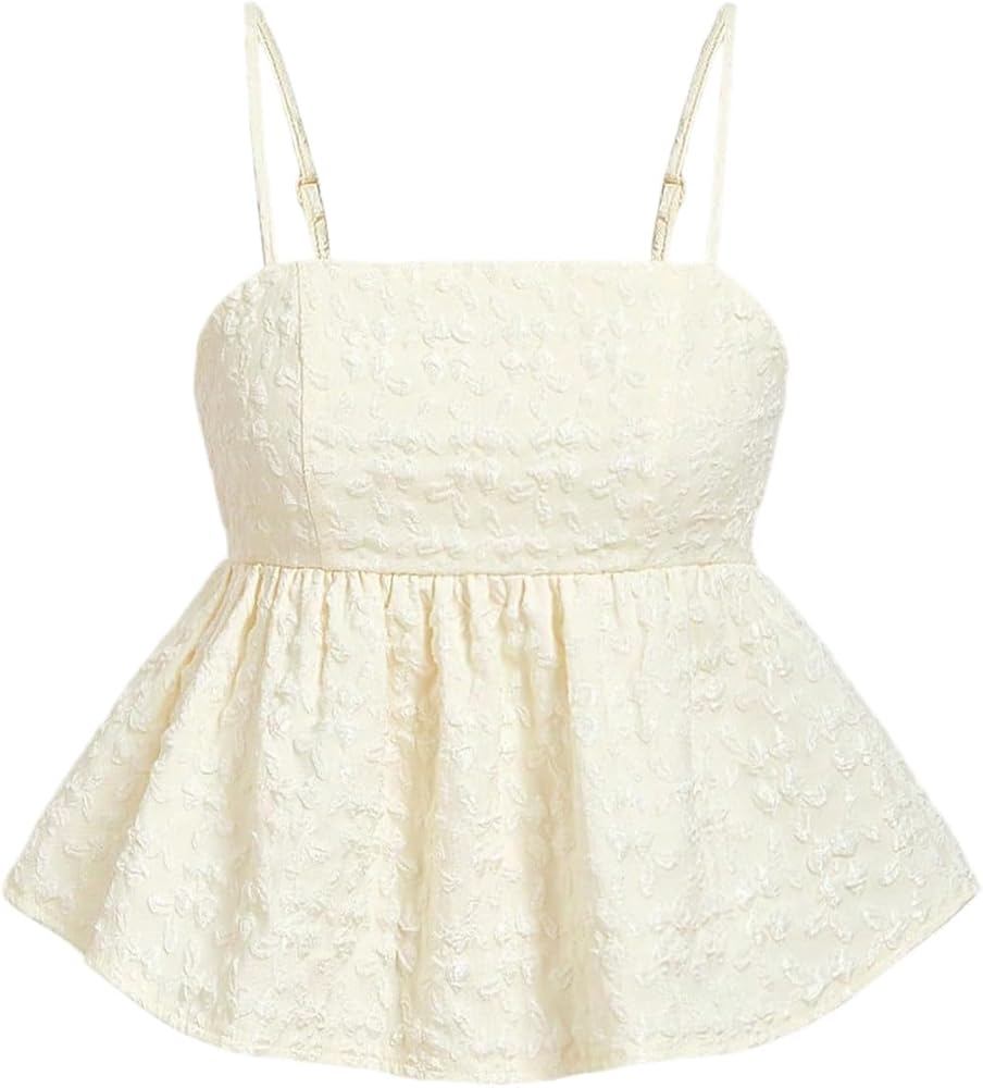 SOLY HUX Peplum Top for Women Y2k Cute Going Out Crop Tank