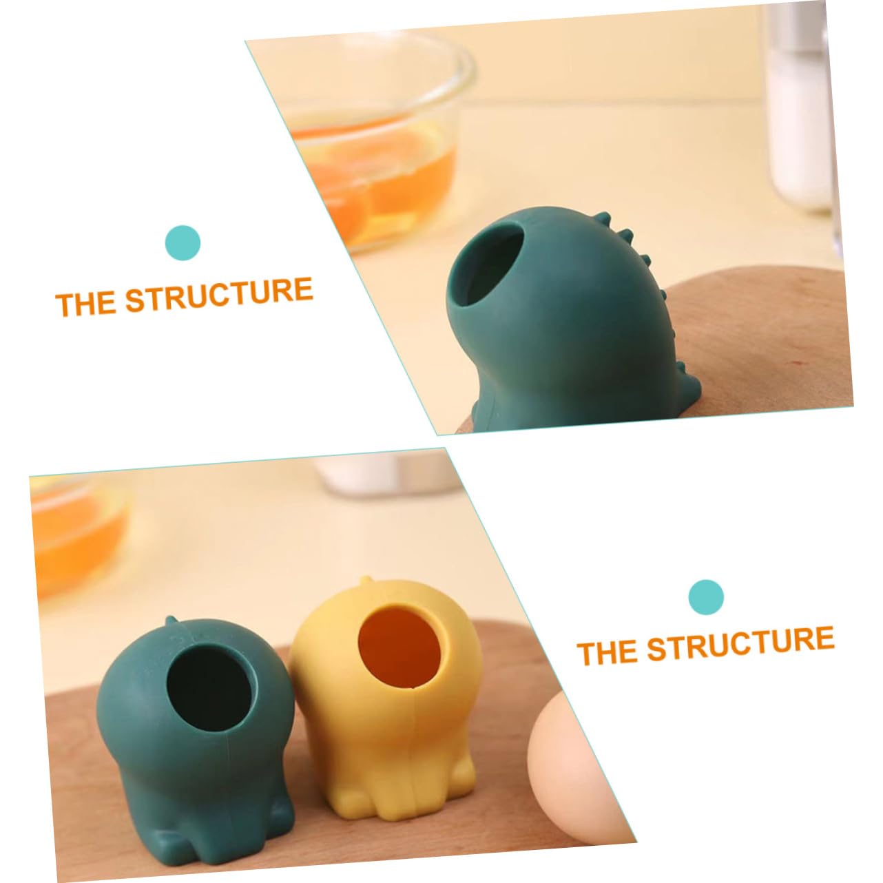 FUNOMOCYA Egg White Separator from Yolk 2-piece Silicone Yolk Separators Kitchen Tool