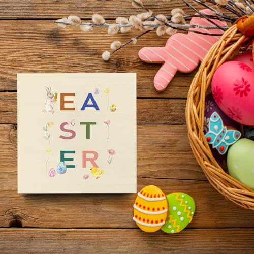 Rustic-Easter-Bunny-Egg-Decorations-Spring-Butterfly-Flower-Home-Office-Desk-Decor-Cute-Wood-Box-Sign-Farmhouse-Cubicle-Bookshelf-Table-Wall-Art-Decor-5-X-5-Inch Rustic Easter Bunny Egg Decorations Spring Butterfly Flower Home Office Desk Decor Cute Wood Box Sign Farmhouse Cubicle Bookshelf Table Wall Art Decor 5 X 5 Inch