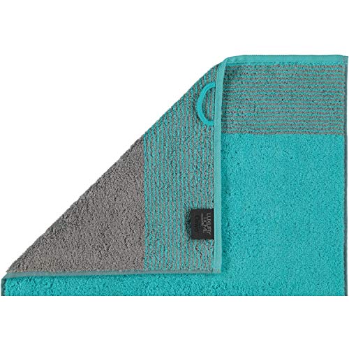 Cawö Luxury Home - Telo Doccia Two-Tone 604 In Puro Cotone - 80x150 Cm - Colore Sabbia - Design A Quadri - 5