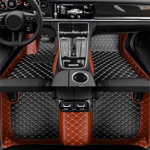 �Ԃ̃t���A�}�b�g �ɓK������ EQE 2022 2023 2024 FPolychrome Custom Car Floor MatsYear Interior Details Car Accessories Carpet(Brown Black 5 Se