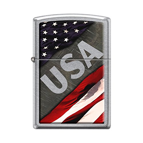 Encendedor Zippo USA Flag Chrome miniatura 1