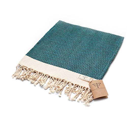 Smyrna Turkish Cotton Original Series Hand Towels - Set Of 2 |16 X 40 In| 100% Turkish Cotton |Large, Soft Hand And Head Towels For Bathroom, Kitchen|No Shrink|Premium Luxury Set - Petrol #TOP7