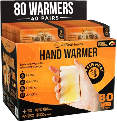 Natural Hand Warmers Disposable - Air Activated 11 Hours of Consistent Natural Heat Handwarmers Pack...