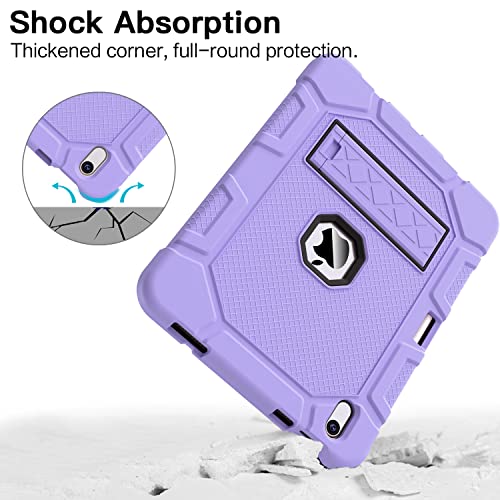 Image of Azzsy Case for iPad (A16) 11th Generation 11 Inch 2025 / iPad 10th Generation 10.9 Inch 2022, [Built-in Pencil Holder] Heavy Duty Shockproof Rugged Protective Case, Light Purple