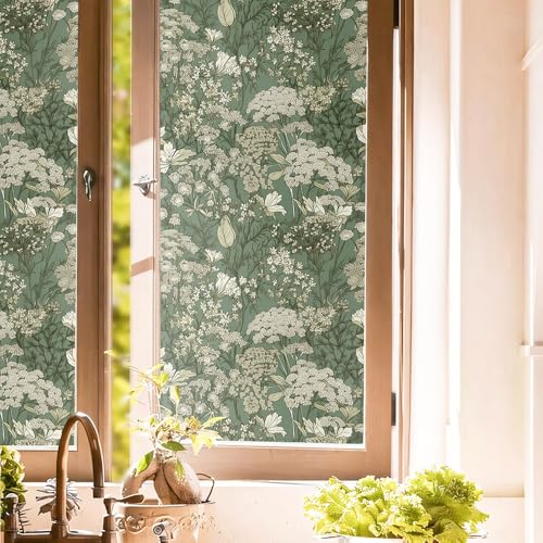 Vinilo decorativo para ventana 15.7x118 pulgadas verde miniatura 1