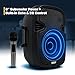 Bowens 8-Inch Bluetooth PA Speaker Set – Portable Speakers Bluetooth Wireless Microphone with Stands and Cable – Party Speaker & DJ Speakers Outdoor Sound System, PA System Set for Events, Karaoke
