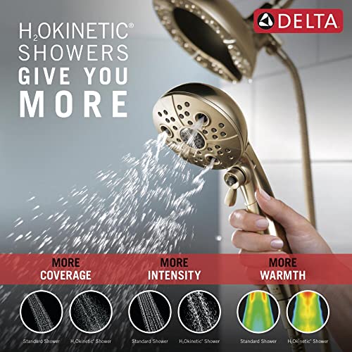 Image of Delta Faucet 5-Spray In2ition Dual Shower Head with Handheld Spray, H2Okinetic Gold Shower Head with Hose, Showerheads, Handheld Shower Heads, Magnetic Docking, Champagne Bronze 58480-CZ-PK