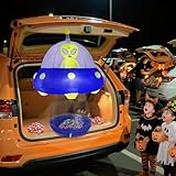Epochleno 2025 Halloween Trunk or Treat Car Decorations, Alien-Themed Halloween Car Inflatable Decor, Built-in LED Lights & Candy Pocket for Outdoor Trunk Parties & Events