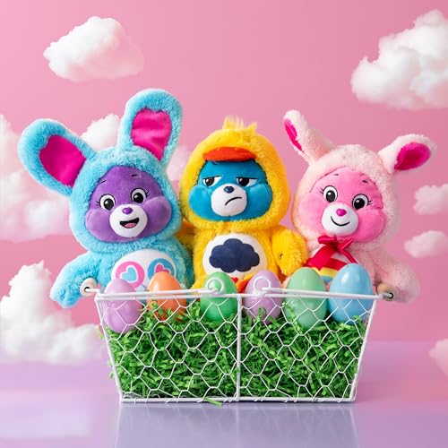 Care Bears - Basic Fun Grumpy Chick Bear 22 cm Bean Plüschtier, Oster-Teddy für Kinder ab 4 Jahren, Weiches Kuscheltier, Sammler-Stofftier im Küken-Kostüm