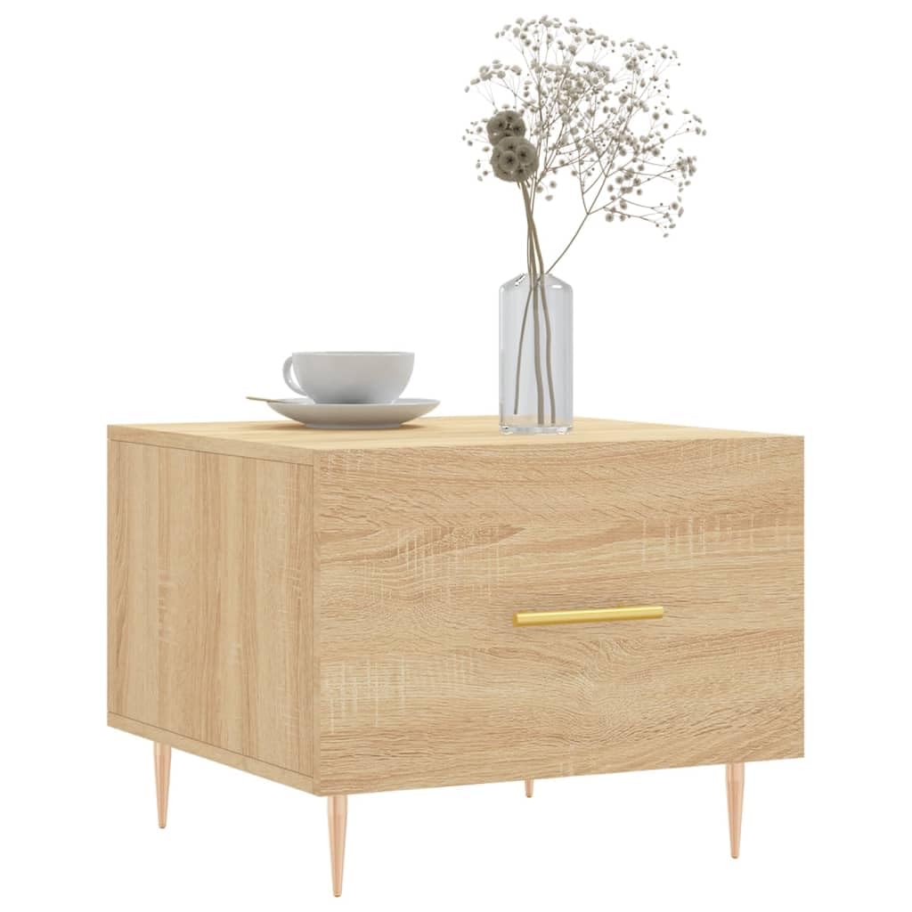 Homgoday Tavolino da caffè in rovere Sonoma, 50 x 50 x 40 cm, in legno ingegnerizzato, tavolino da tè per soggiorno, sala d'accoglienza degli ospiti, camera da letto e ufficio, mobili tipo 3