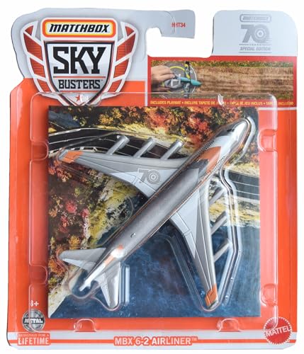Matchbox Sky Busters MBX 6-2 Airliner, incluye alfombra de juego