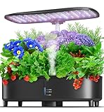 Lesujo Hydroponics Growing System Kit 15 Pods Misting Herb Garden Indoor Garden Indoor Gardening System 5L Water Capacity 48W Grow Light Gardening Gifts for Women