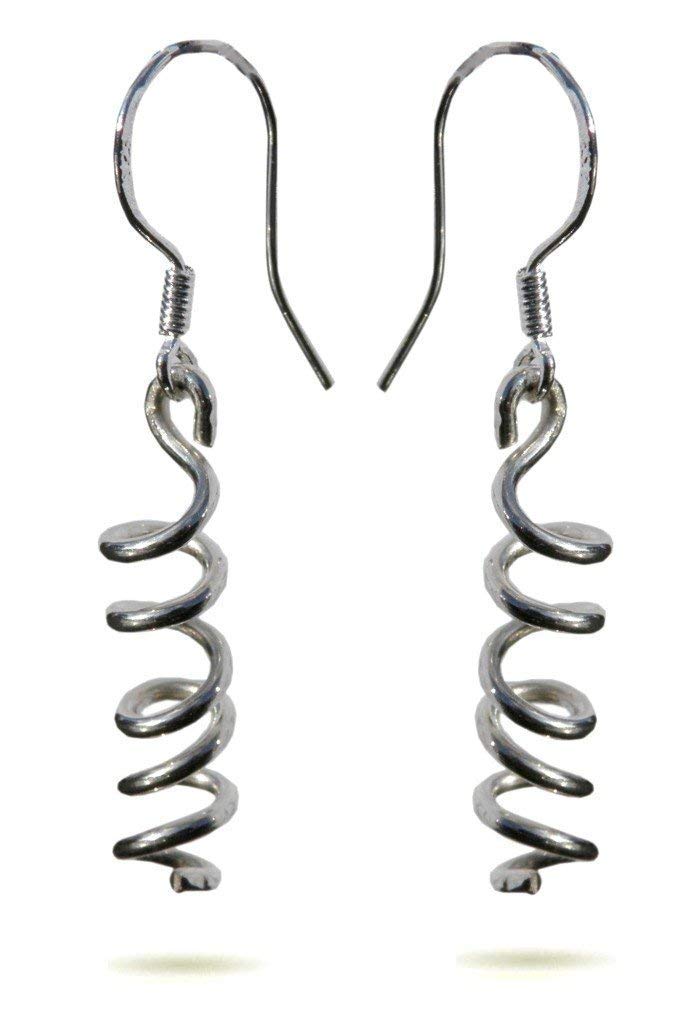 Handmade Women's 925 Sterling Silver Wire Twisted Drops Earrings - Gift Wrapped Jewellery by Lesley H Phillips