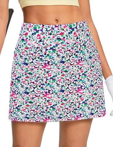Oyamiki Falda pantalón para mujer, falda deportiva de tenis de cintura alta con bolsillos cortos, atlética, verano, casual, faldas de golf, Estampado abstracto 1, XL