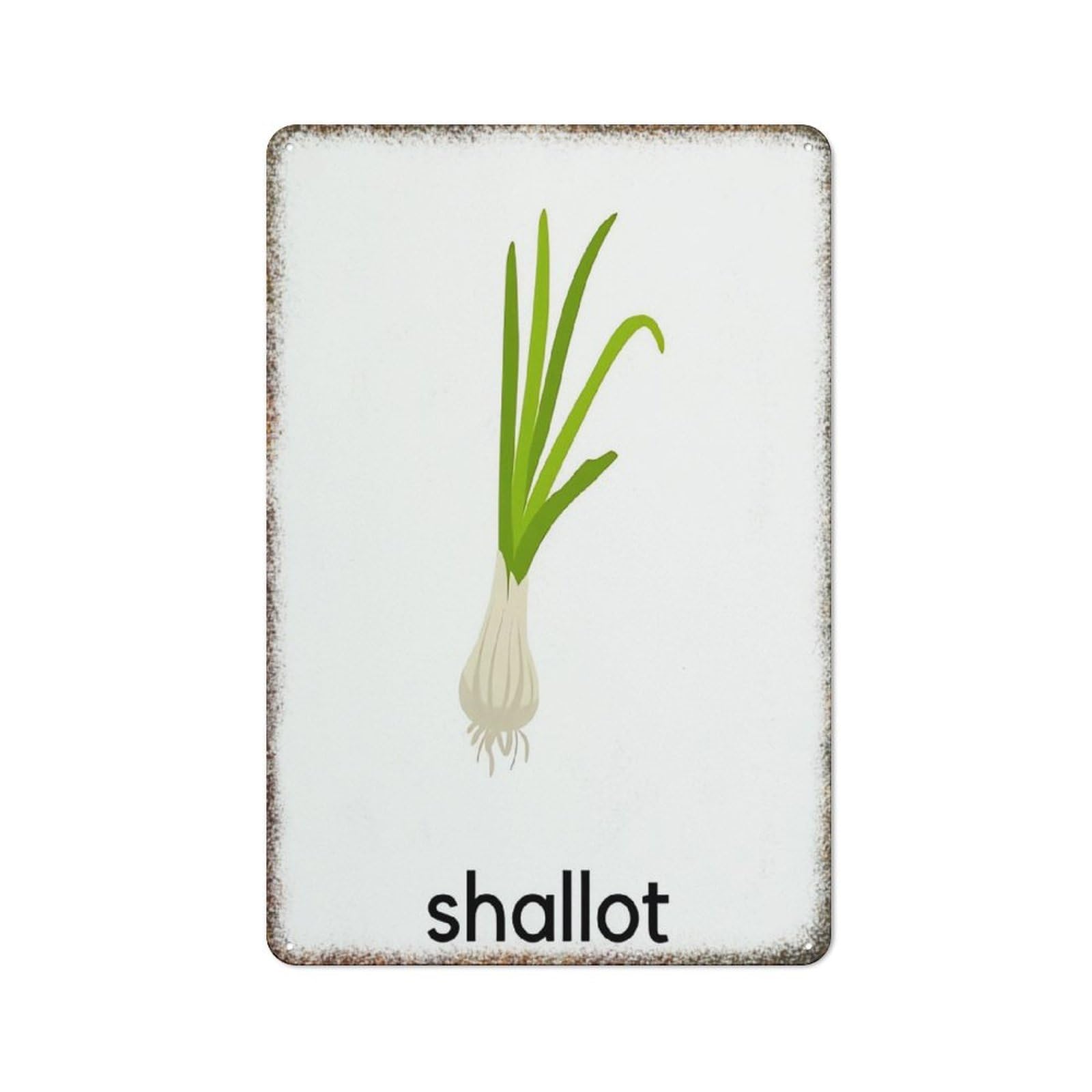 Fresh Shallot Vegetable Retro Metal Plaque Simple Humorous Style Farmhouse Household Wall Decor 8x12 Inch