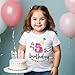 5th Birthday Shirt for Girls, Dress T Shirt for Girls 5 Year Old Birthday Gift Outfit, Decoration Banner Clothes White