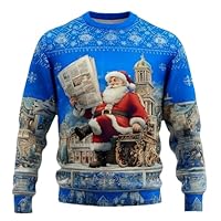 SWEATSHIRT Pull Noël Femme Homme 3D Col Rond Pull Moche Grande Taille Sweat Ugly Sweatshirt