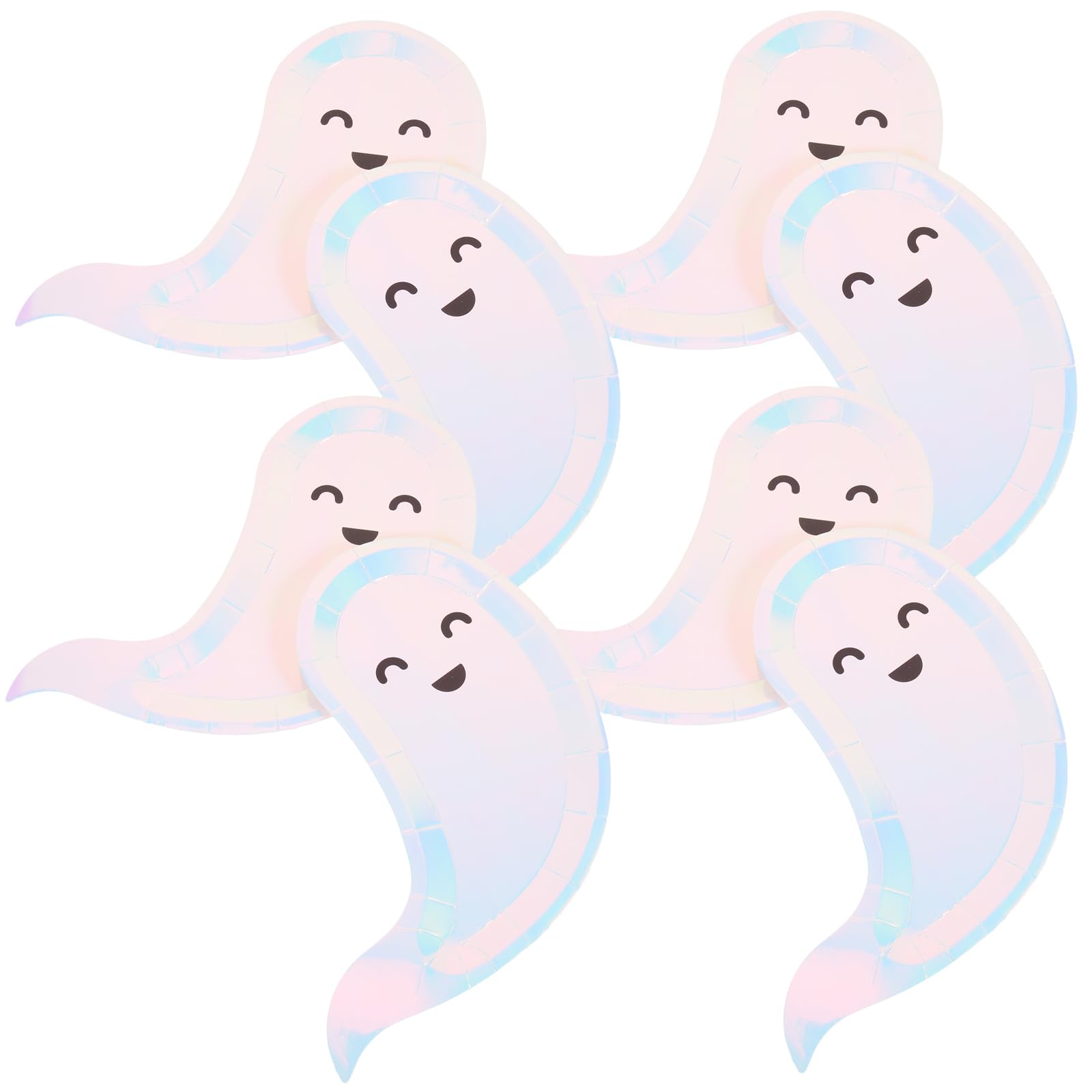 Lot de 40 assiettes en forme de fantôme en carton pour fête d'Halloween