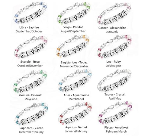 Personalized Brithstone Jewelry, Name Bracelet, Sterling Silver Initial Alphabet Beads, Birthstone Bracelet, Birthday Girl, Baptism Gifts Bracelets for Girls4