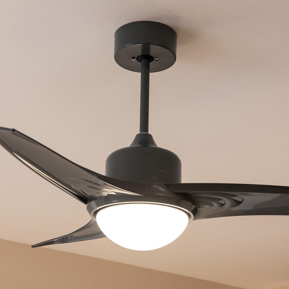 Cecotec Ventilatore da Soffitto con Luce EnergySilence Aero 470. 55 W, Diametro 106 cm, Luce LED, 3 Pale, 3 Velocità, Timer, Funzione Invernale, Telecomando, Design Nero