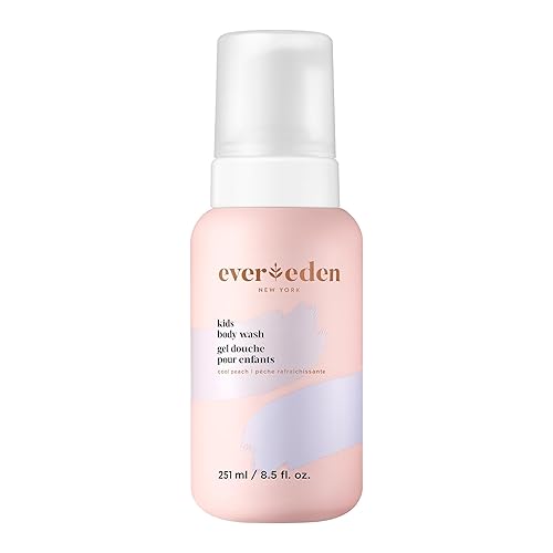 Evereden Gel de baño Multi-Vitamin Kids Cool Peach gel corporal suave fórmula de nutrición e hidratación para pieles sensibles Limpio no tóxico