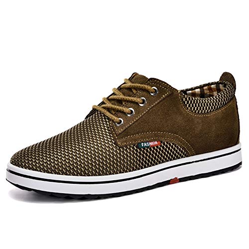 Image of CERYTHRINA Men's Taller Height Increasing Elevator Shoes 2.36'' Lace-up Flannelette Cowhide Leather Dress Shoes