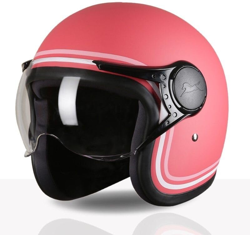Image of TVS MissFit Women's Open Face Helmet | Lightweight Shell | Pastel Colors Designed Exclusively for Women | Extreme Comfort Fit for Girls | Clear Visor | DOT & ISI Certified