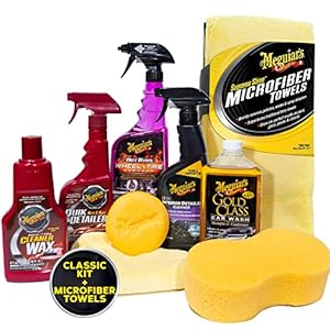 Meguiar’s Car Cleaning Kit with Car Wash Soap, Wax, Microfiber Towels, and More Car Cleaning Products
