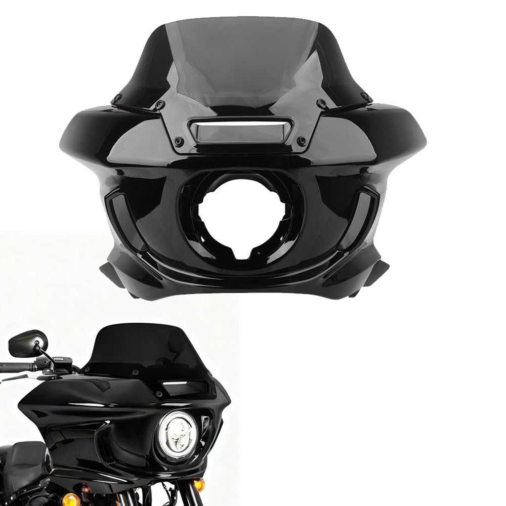 - Front Headlight Fairing w/ 10" Windshield Fit for Harley Low Rider ST FXLRST 2022-2025 and Low Rider EL DIABLO FXRST 2022，Gloss Black
