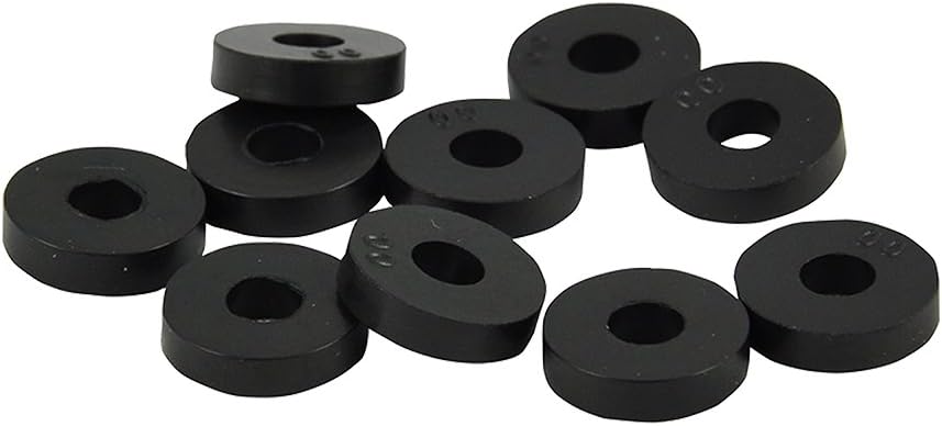 Danco 88569 Rubber Flat Washer, 1/2-Inch, 10-Pack, Carded , Black