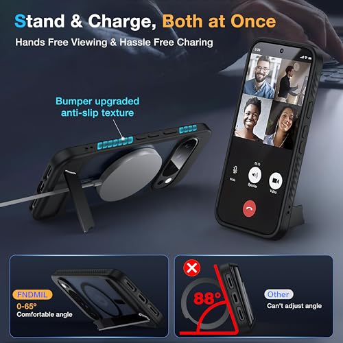 Image of for Google Pixel 10 Pro XL Case with MagSafe [Invisible Kickstand] [Charge While Standing] [Military Shockproof]Translucent Matte Soft Silicone Bumper for Pixel 10 Pro XL Phone Case Slim, Black