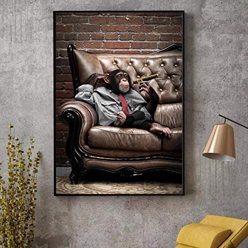 Affiche singes peinture toile décoration intérieure moderne sans cadre