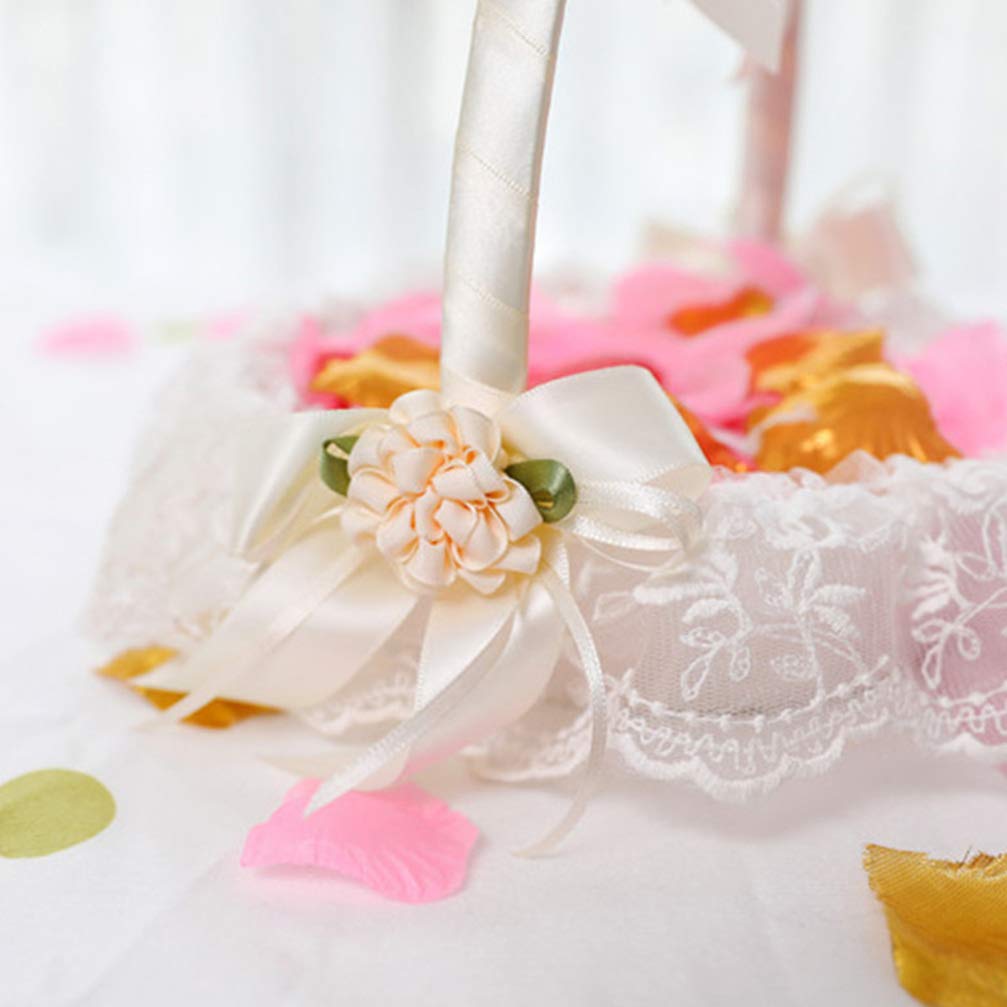 Besport Blumenkorb aus Spitze für Braut und Mädchen