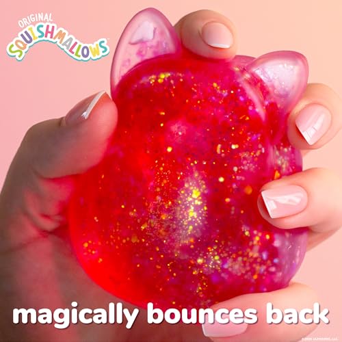 Image of Original Squishmallows SLIMYGLOOP Pink Gelli Gels, Slow Rising Sensory Squeeze Toy with Glitter, Gel Filled Fidget Toys