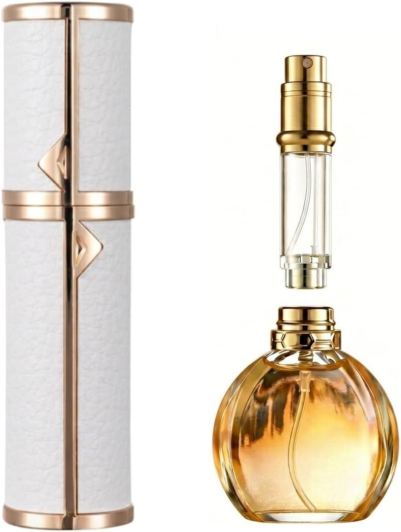 2pcs 5ml Leak Proof Perfume Atomizer, White Black Travel Size Perfume Refill Bottle, TSA Approved Perfume Travel Refillable, Cologne Travel Bottle Refillable, Portable Small Fragrance Spray Bottle