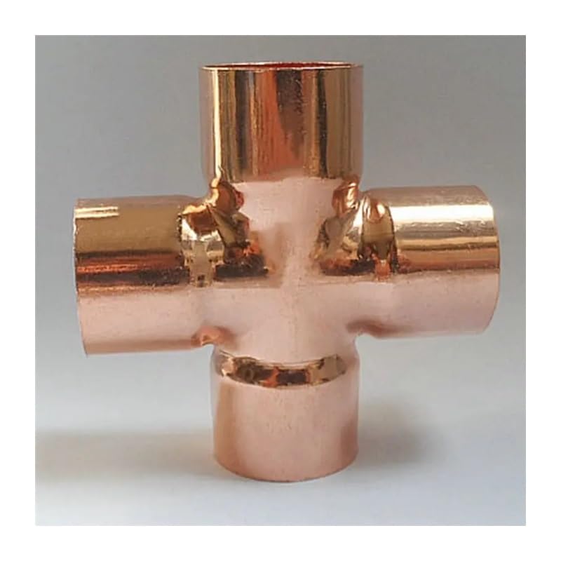 42mm Inner Diameter x1.5mm Thickness Copper Equal Cross 4 Ways Socket Weld End Feed Coupler Plumbing Fitting Water Gas Oil Fuel
