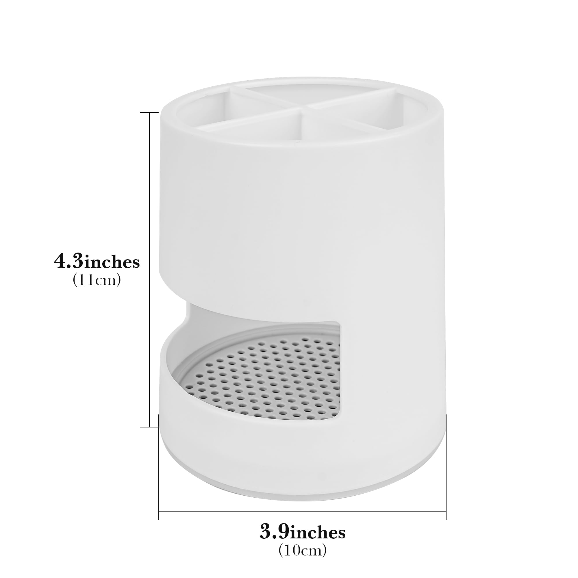 Linkidea Elektryczny uchwyt na szczoteczkę do zębów, 4 przegródki, plastikowy organizer na szczoteczki, kompatybilny z Oral-B iO Series, Philips Sonicare ProtectiveClean, Colgate ExtraClean (biały)
