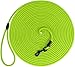 BronzeDog Rope Pro Training Dog Collar Braided No Pull Quick Release Round Lead Collars for Dogs Small Medium Large Puppy (30 FT Leash, Neon Green)