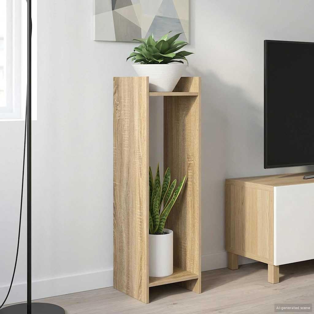 Stojak na rośliny 2 szt. Sonoma dąb 30 x 30 x 100 cm, inżynieria drewniana pionowa półka na rośliny, meble z otwartą ramą do salonu, oszczędność miejsca i łatwy montaż