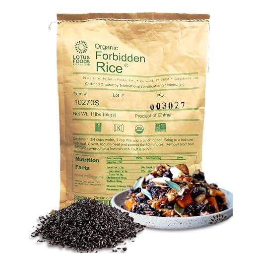 Lotus Foods Gourmet Organic Forbidden Rice, 11 Pounds, Pack of 1, Gluten Free Rice, Wholegrain Heirloom Rice