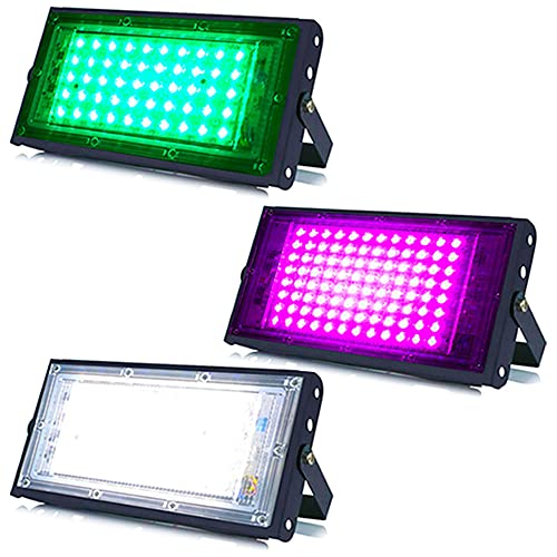 Image of MLD 20w Led Flood Lights IP66 Waterproof Indoor Outdoor Led Brick Focus Street Light Multi color Combo Set | Green, Pink, White| Pack of 3
