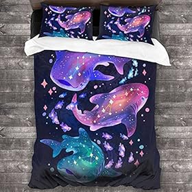 3 Pcs Set Whale Shark Duvet Cover Set Heavyweight Bedding Sets Big Collection 3D Printing Comforter Set for Dorm Bedroom… 51R5tn08qbL. SS280