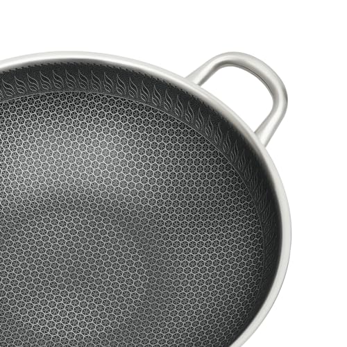 Wok de acero inoxidable 13 pulgadas con tapa y mango miniatura 4