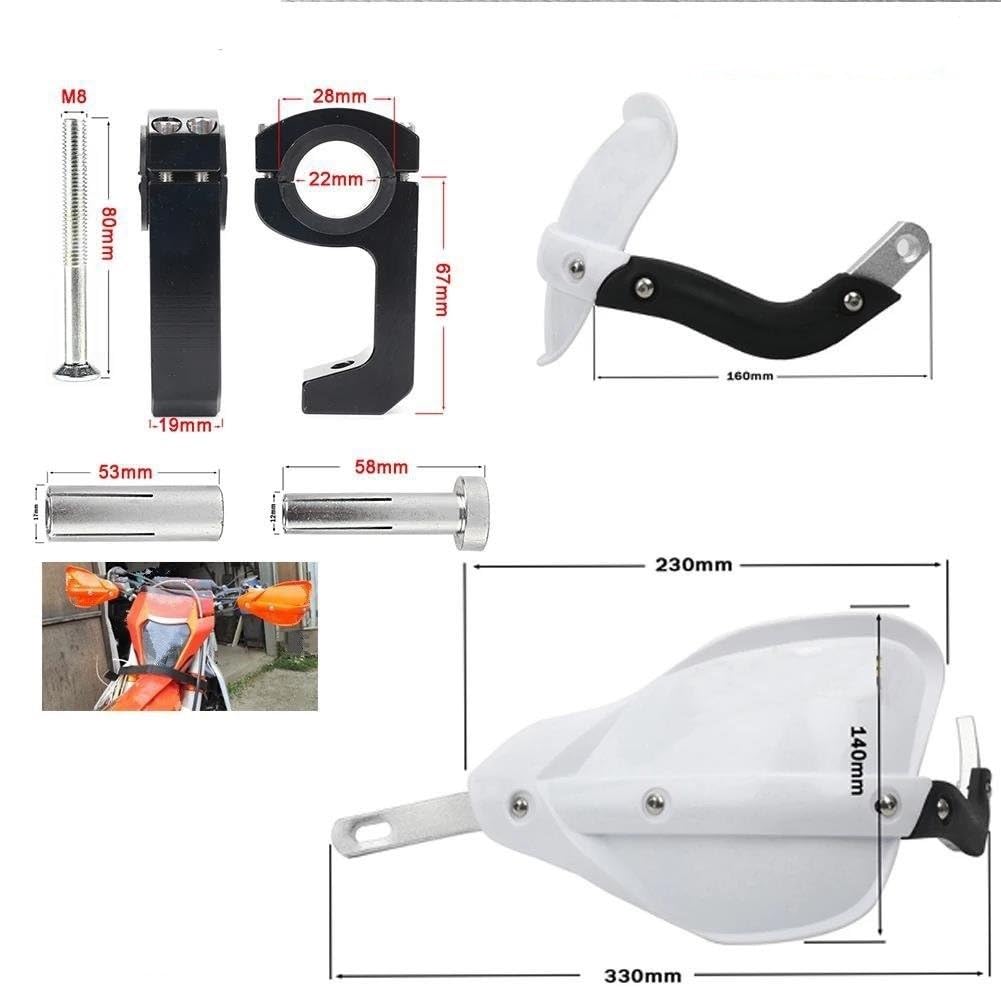 JCAKES Motorrad-Handprotektoren Motorrad Handprotektoren Griffschutz Handschutz Lenkerschutz Für Suzuki Dirt Bike 22mm 28mm Lenker Handschutz(2,Set2)
