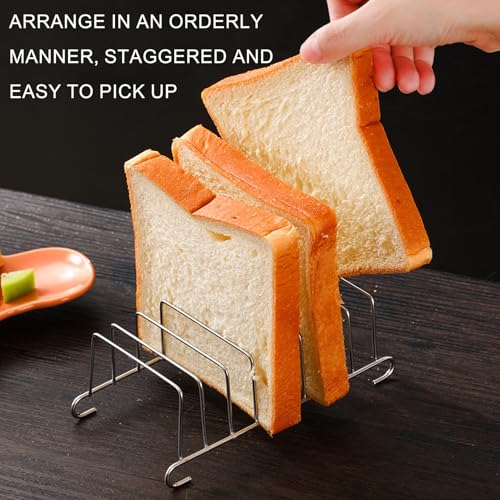 WQNNQW 2 Stück Brötchenaufsatz Für Toaster, Airfryer Toast Einsatz,Toastständer,Silber Toast Rack Brothalter, 8-Scheiben-Gitter-Toast-Halter Toasthalter Für Airfryer Für Brotregal Esszimmer Zubehör