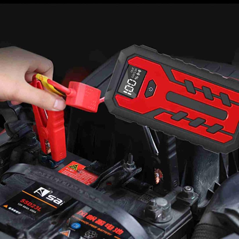 Arrancador de Baterías para Coche 15000mAh, Arrancador 12V para Motores Gasolina 5.0L y Diésel 2.5L, 400A Pico, Power Bank con Linterna LED y 8 Sistemas de Protección