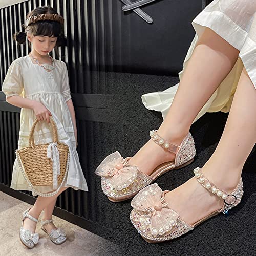 Girls' Princess Shoes Summer Children's Sole Shoes Pearl Decoration Fashion Girls' Bow Princess Girls Wedges2