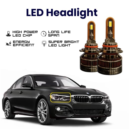 Image of LED Headlight Bulbs, 40000 Lumens, 6500K White, 400W, H4 Size, Universal Fit, 2 Pack